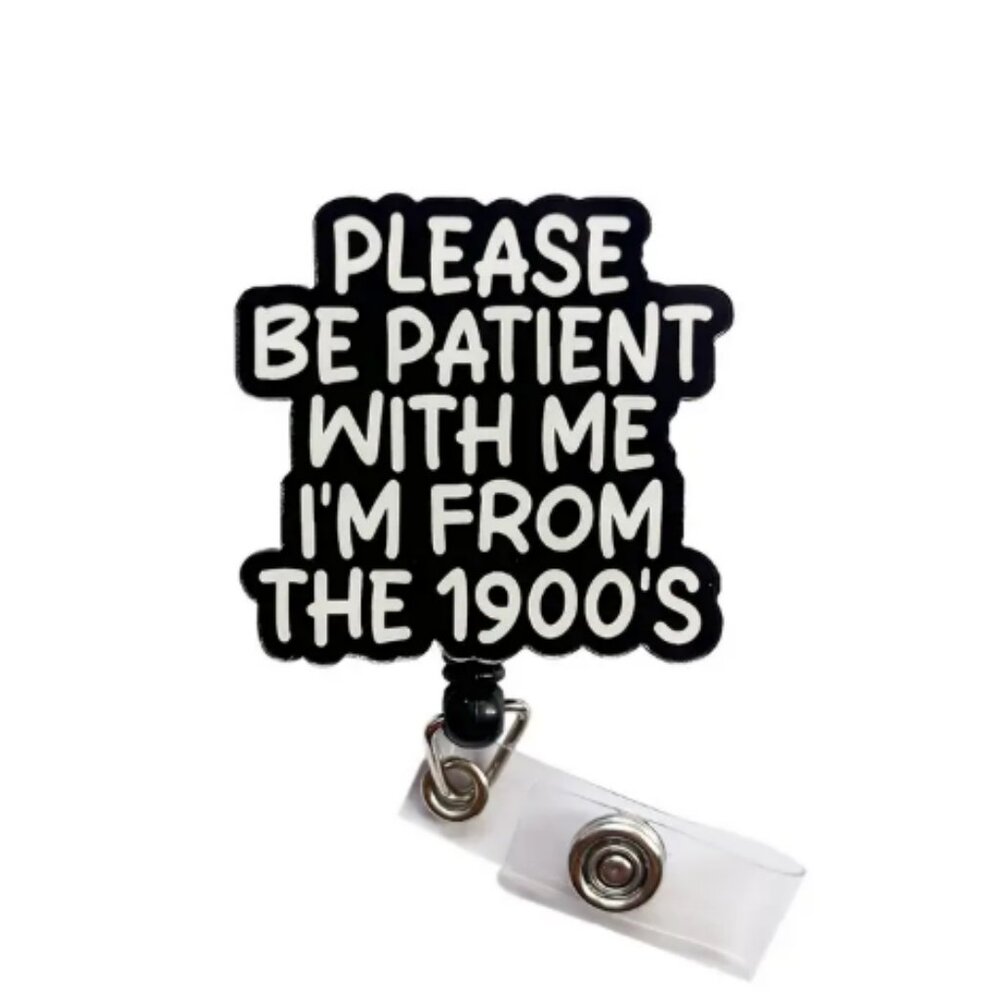 Retractable ID Badge Holder with Funny Message